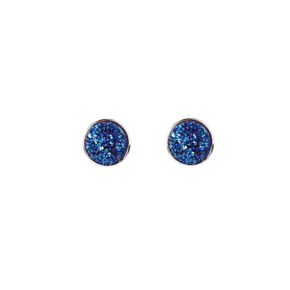 Blue Crystal Druzy Earrings